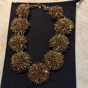 J Crew Gold Beaded Statement Necklace